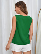 Solid Notch Neck Tank Top, Casual Sleeveless Top, Lightweight And Comfortable, Versatile Women’s Clothing