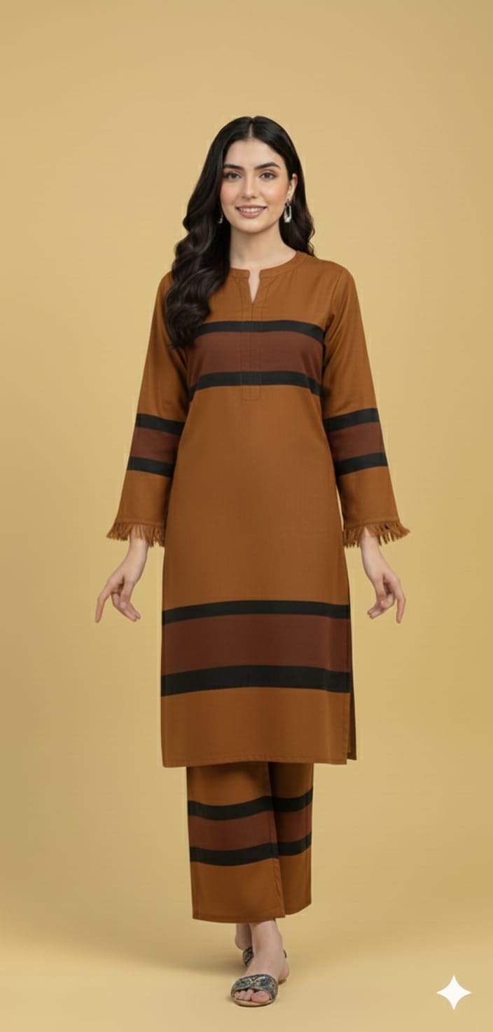 Elegant Cambric Cotton Long Kurti & Trouser Set For Women – Minimalist Light Shade Outfit With Contrast Patch Work.