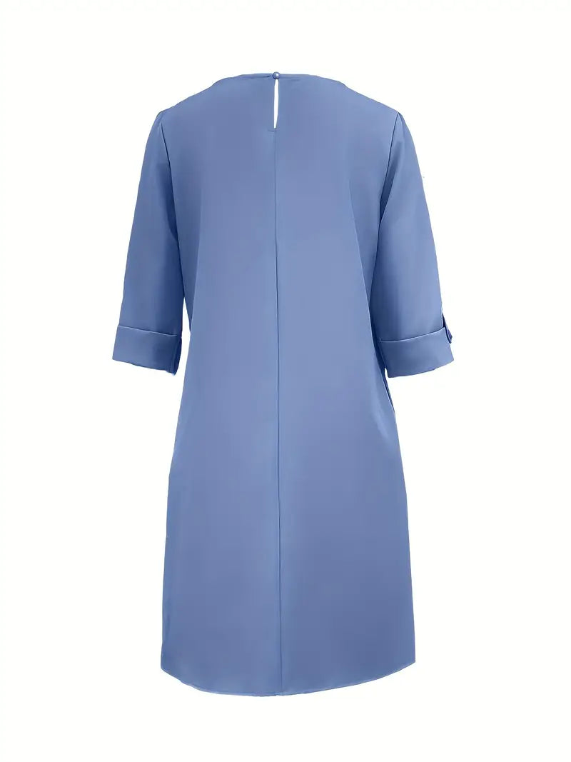 Elegant Women's  Casual Dress – Neutral Tones, Loose Fit Everyday & Formal Outfits Comfortable And Stylish