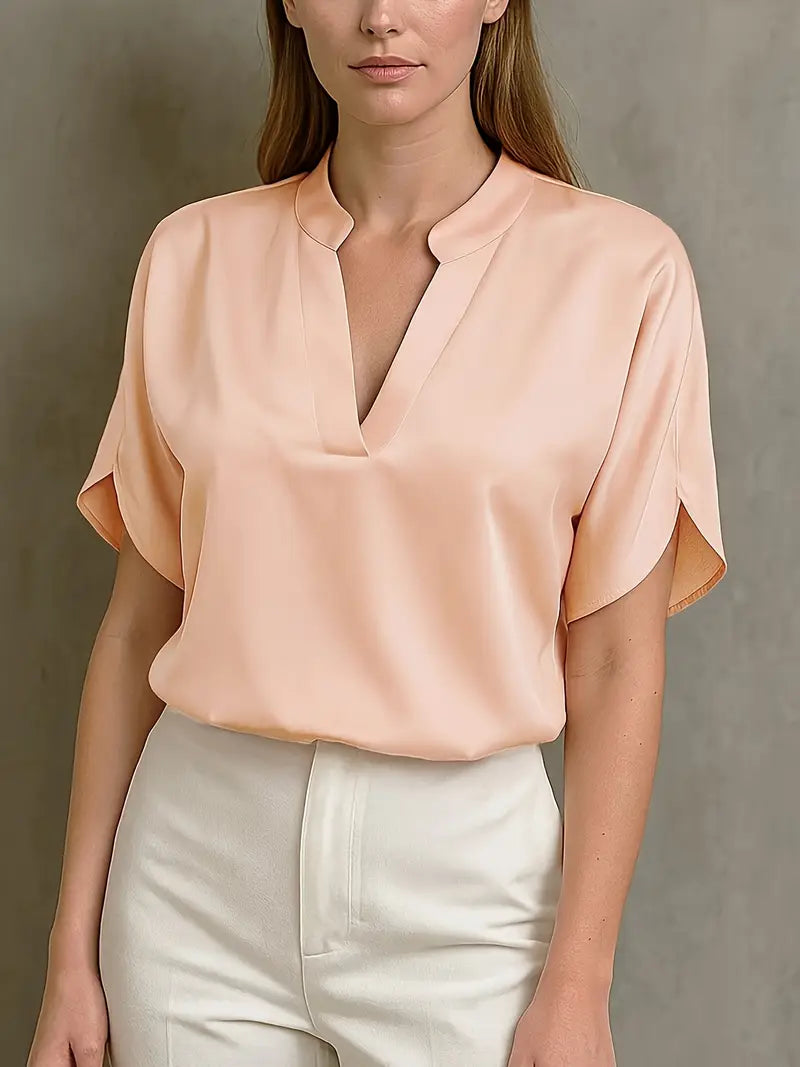Elegant Summer Fashion Top, Sophisticated Office And Casual Wear, Lightweight Comfortable Blouse