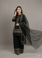 Elegant Ethnic Wear Maroon Gota Patti Suit