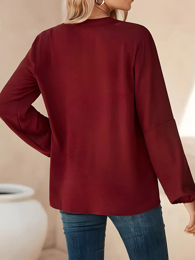 Elegant Pleated Office Blouse – Ice Silky Fabric Shirt For Women, Breathable & Stylish Wear