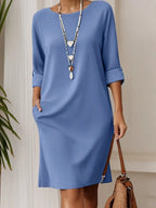 Elegant Women's  Casual Dress – Neutral Tones, Loose Fit Everyday & Formal Outfits Comfortable And Stylish