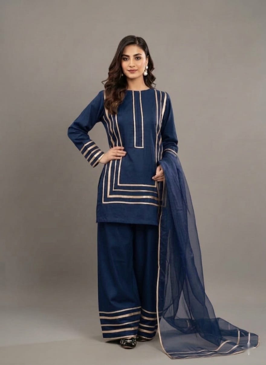 Elegant Ethnic Wear Maroon Gota Patti Suit