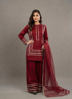 Elegant Ethnic Wear Maroon Gota Patti Suit