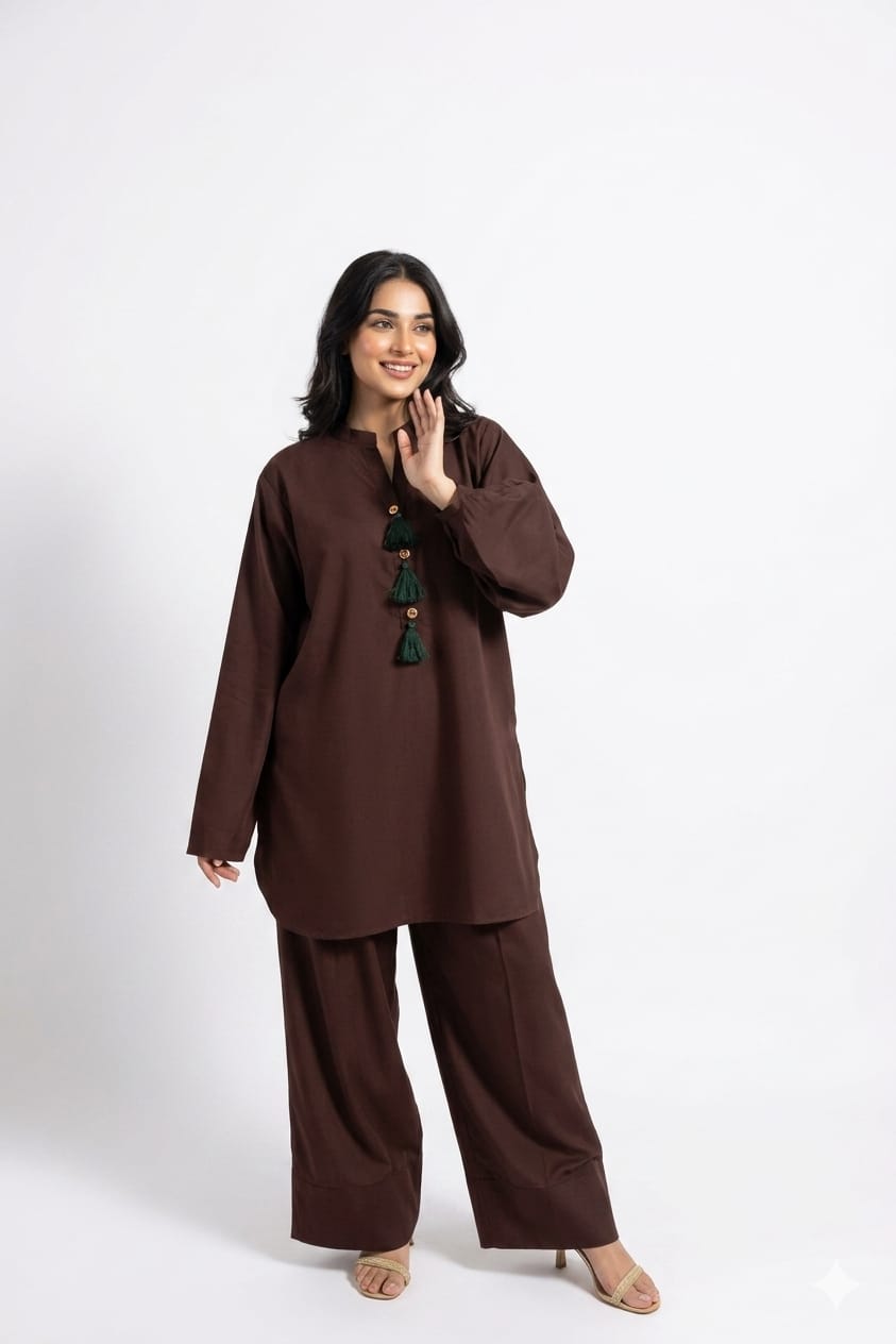 Elegant Farshi Salwar Suit Loose Fit Kurta with Wide Paincha Cotton Bottom