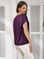 Niswa Style Elegantly Women’s Short-Sleeved T-Shirt, Casual Round Neck, Fashionable And Semi-Formal