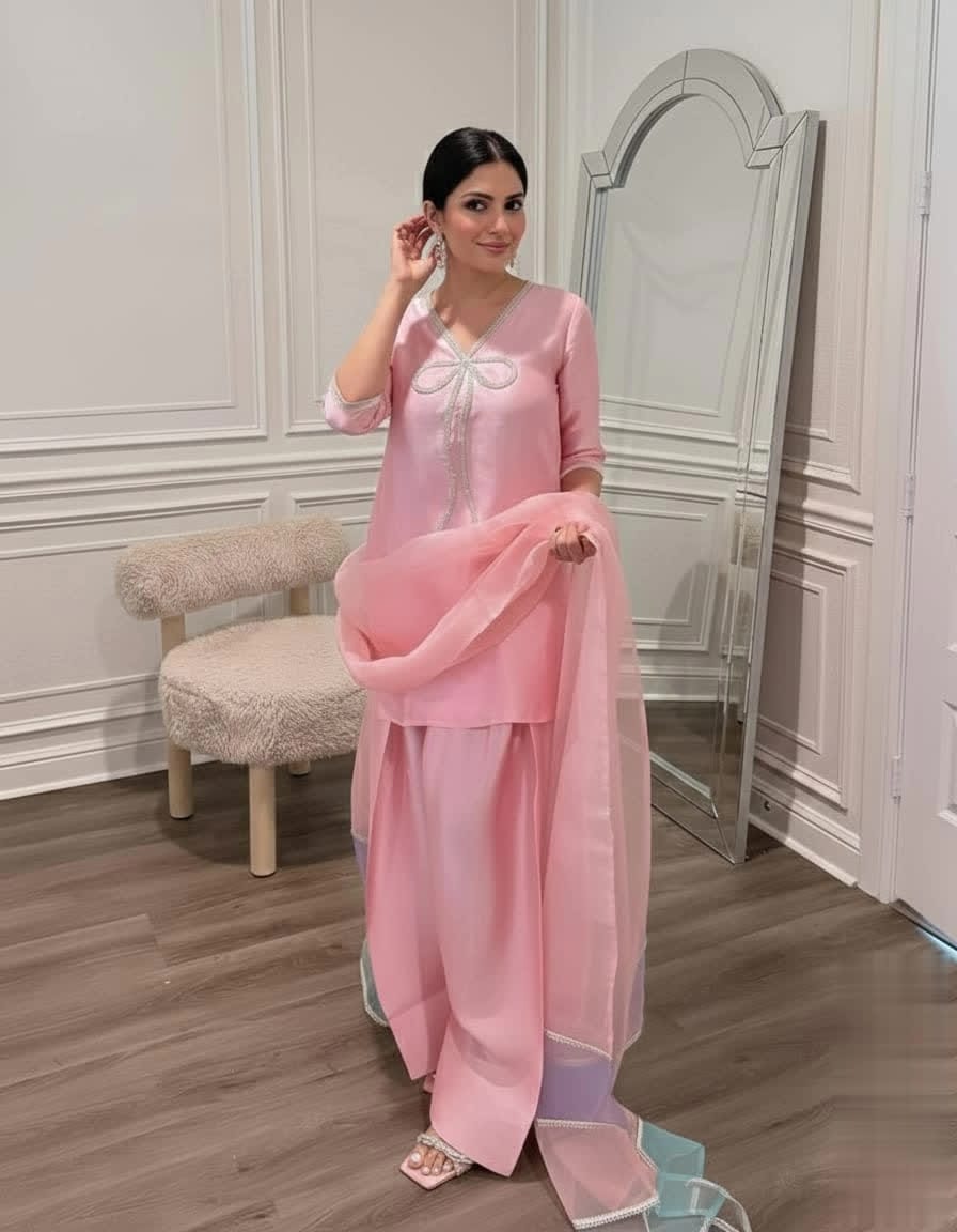 Trending Bow Detail Farshi Salwar Suit