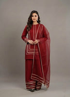 Elegant Ethnic Wear Maroon Gota Patti Suit