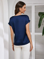 Niswa Style Elegantly Women’s Short-Sleeved T-Shirt, Casual Round Neck, Fashionable And Semi-Formal