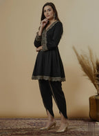 Stylish Lace Work Kurta With Dhoti Pants – Women’s Premium Ethnic Co-Ord Set.