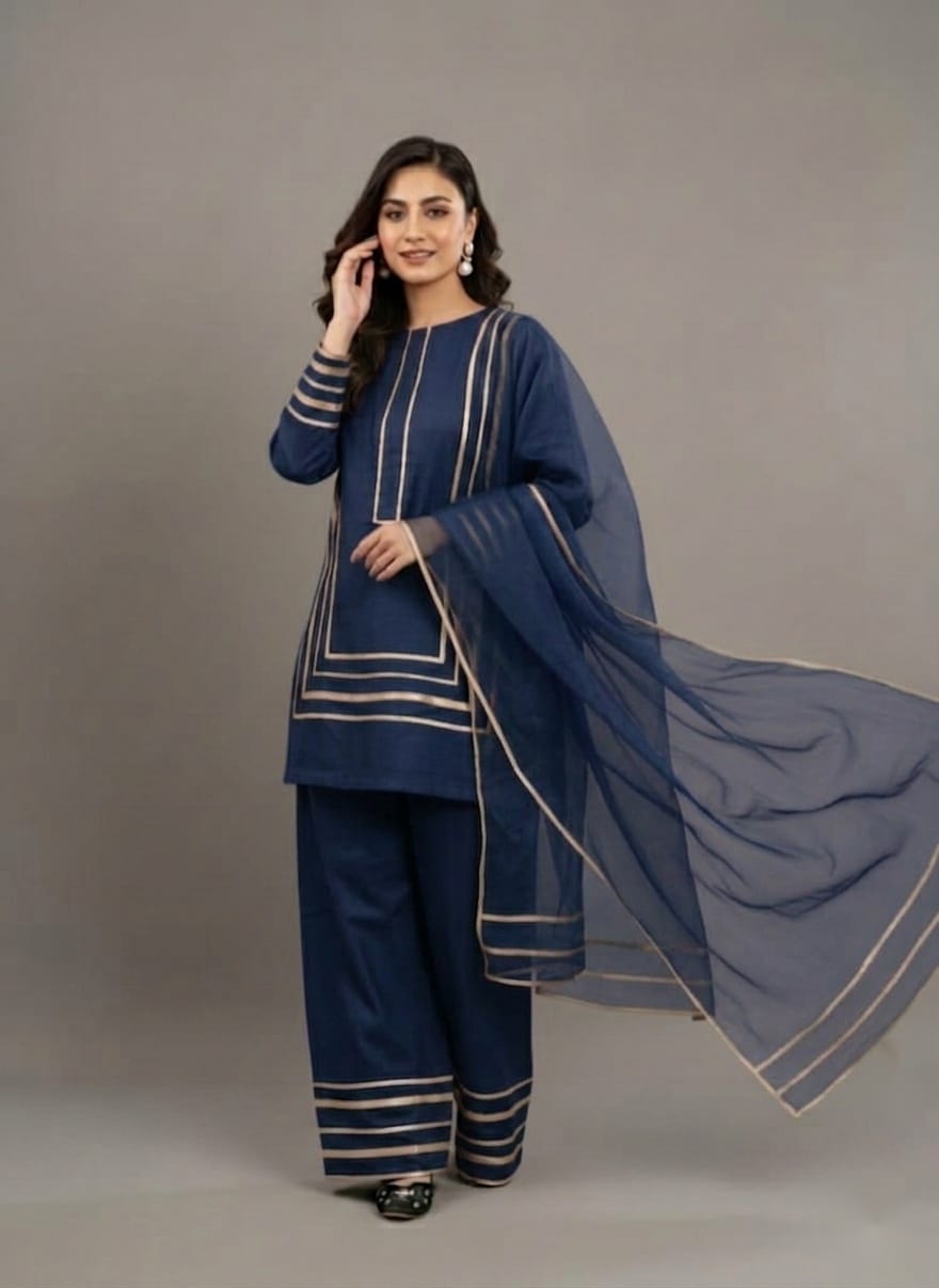 Elegant Ethnic Wear Maroon Gota Patti Suit