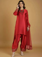 Elegant Three Piece Farshi Shalwar Suit For Women –  Latest Design Eastern Formal Wear