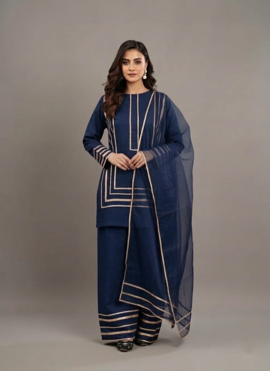 Elegant Ethnic Wear Maroon Gota Patti Suit