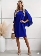 Elegant Blue Maxi Dress - Long Sleeve A-Line Dress - Non-Stretch  Outfit - Chic Women’s Fashion
