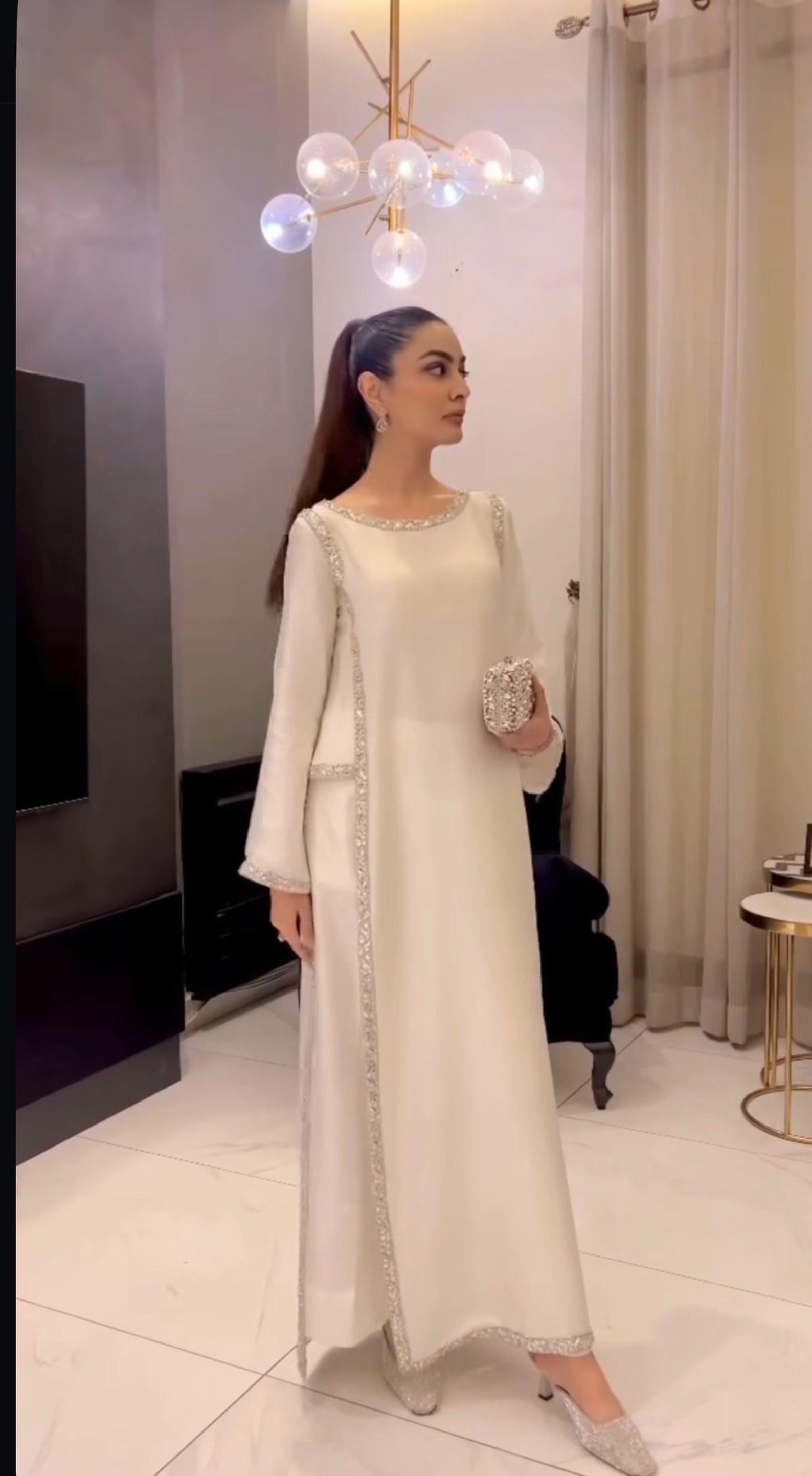 Evening Elegance Black Armani Silk Three Piece Stitched Dress