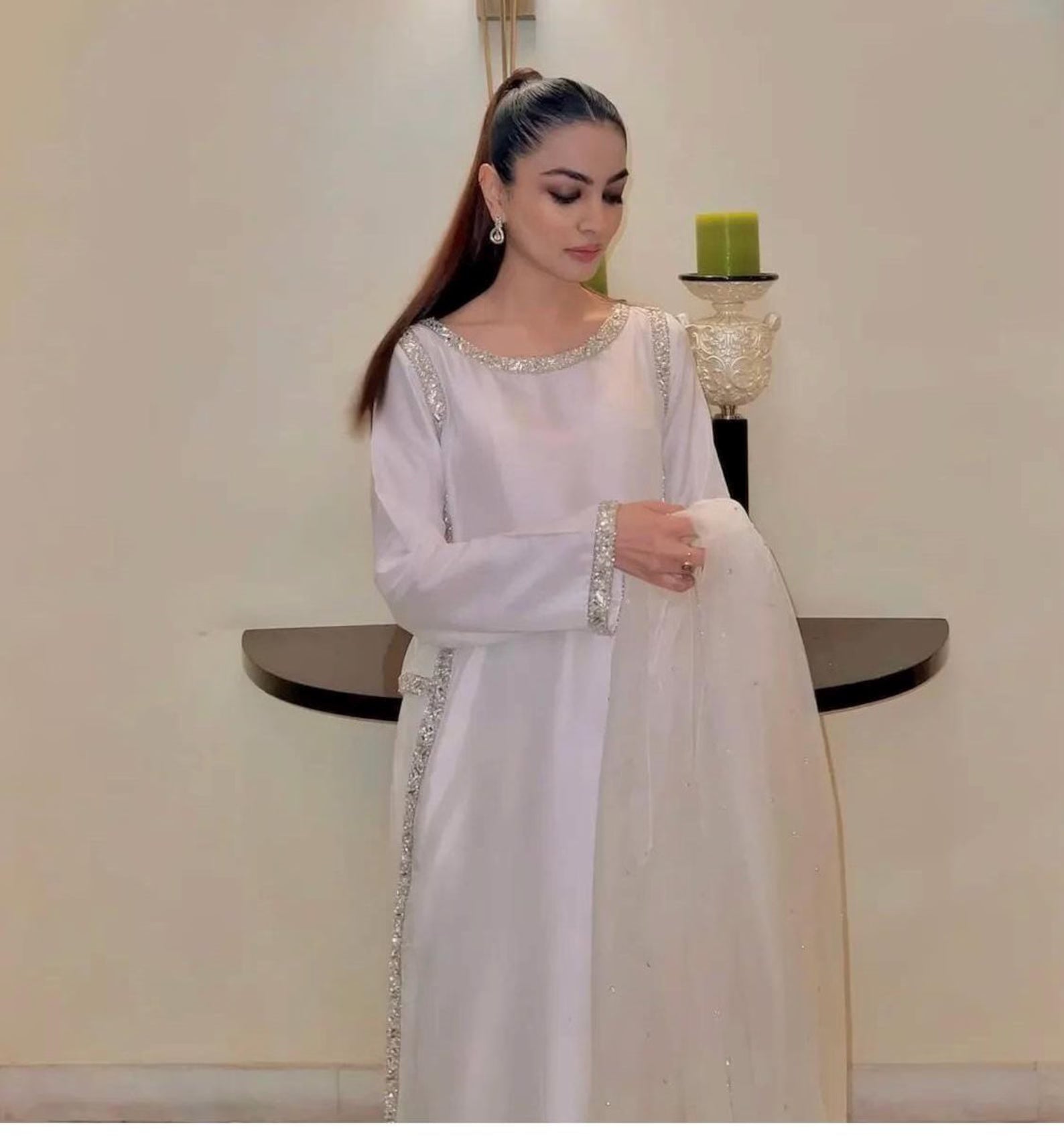 Evening Elegance Black Armani Silk Three Piece Stitched Dress