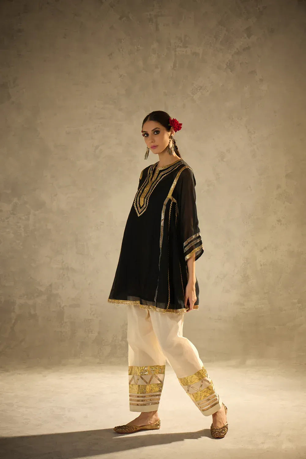 Cotton Kurta with Gota Work & Cotton Cambric Salwar