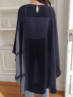 Niswa Style Women's Asymmetric Chiffon Blouse - Lightweight Spring Summer Pullover Shirt