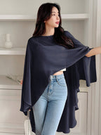 Niswa Style Women's Asymmetric Chiffon Blouse - Lightweight Spring Summer Pullover Shirt