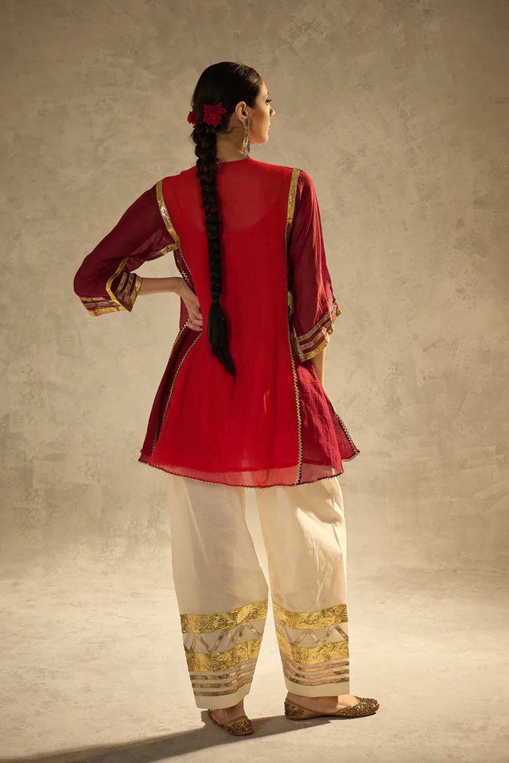 Cotton Kurta with Gota Work & Cotton Cambric Salwar